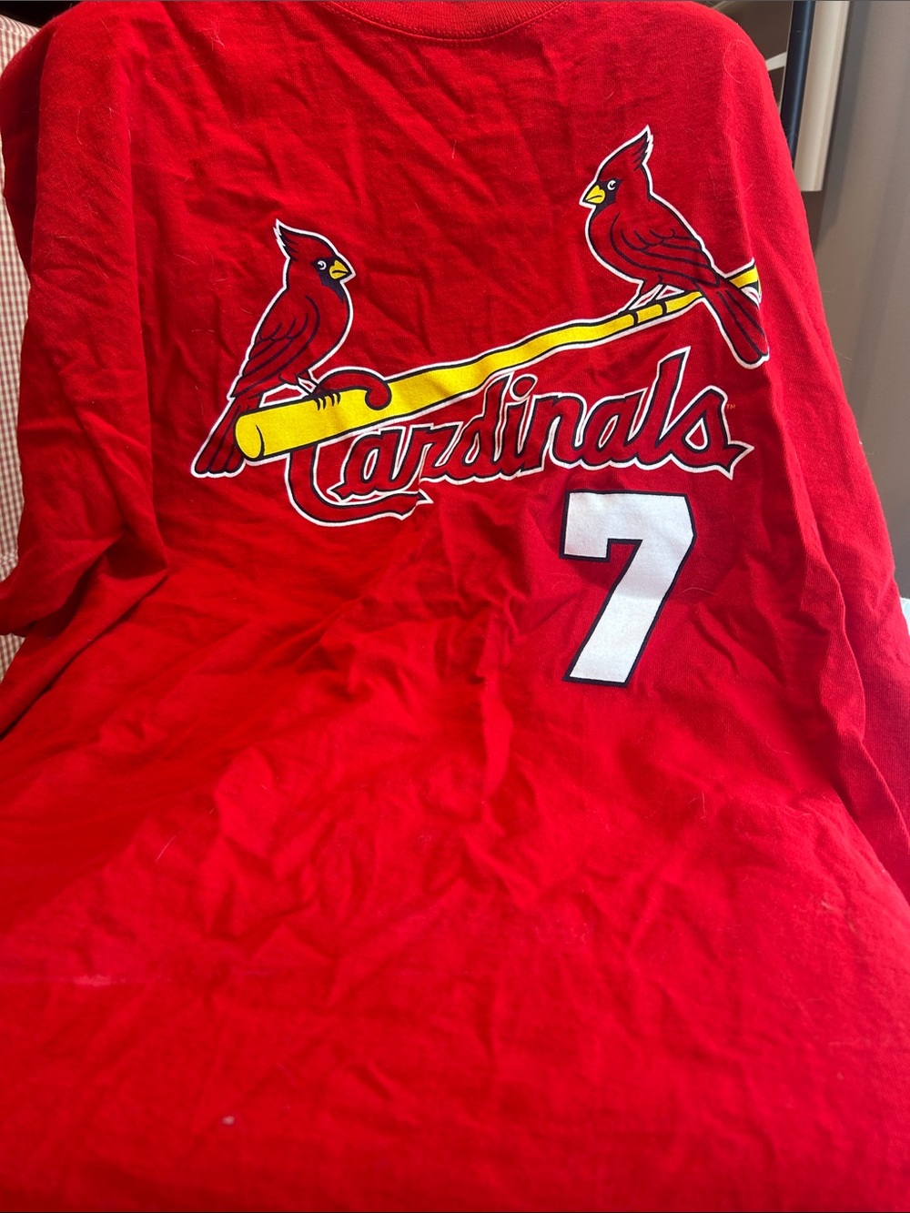 DREW Red Cardinals Graphic Tee with Yellow Accent